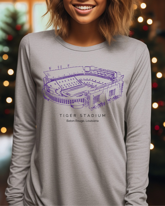 Tiger Stadium LSU Adult Long Sleeve Tee