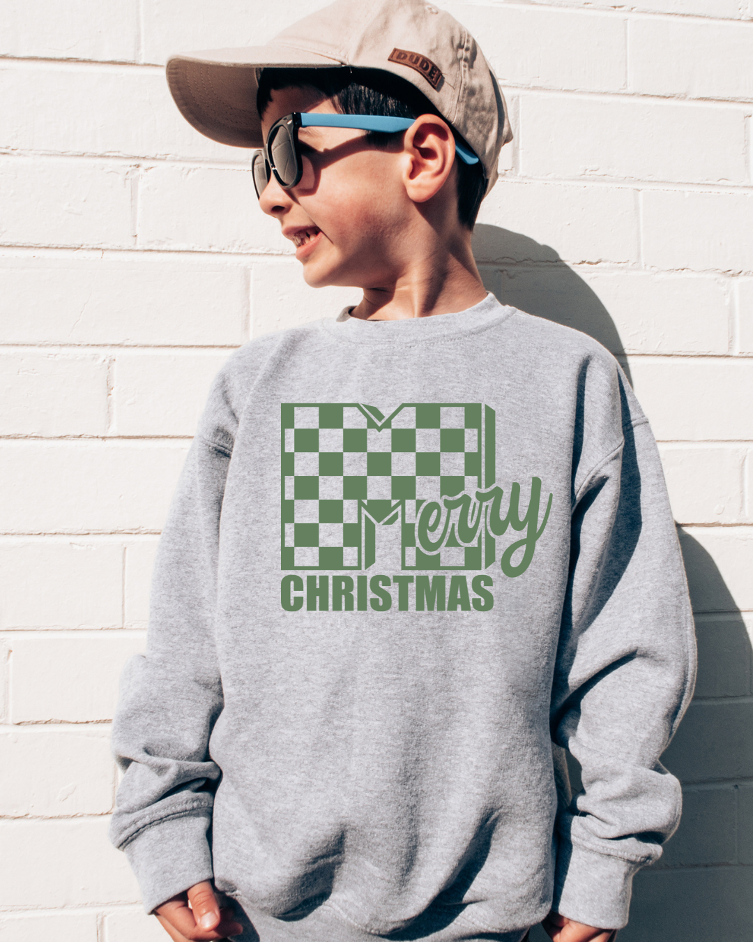 MTV Merry Christmas (Green) Youth Crewneck Pullover