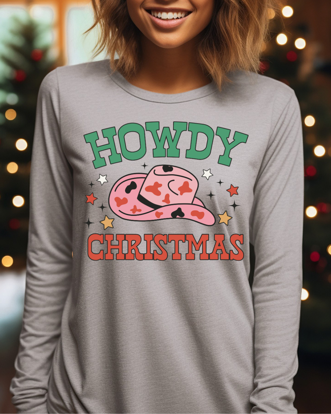 Howdy Christmas Adult Long Sleeve Tee