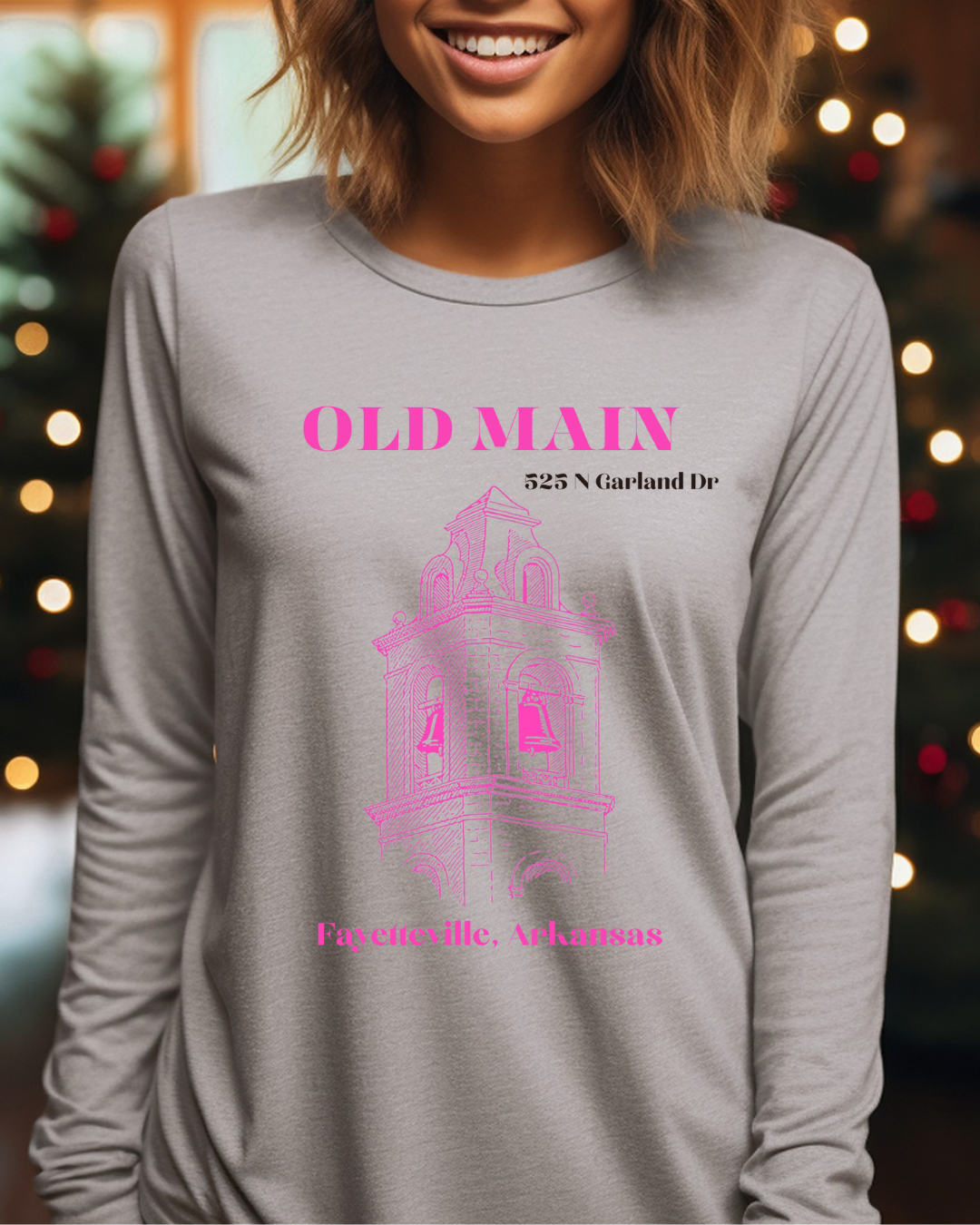 Old Main (Pink) Adult Long Sleeve Tee