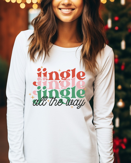 Jingle Jingle Jingle Christmas Adult Long Sleeve Tee