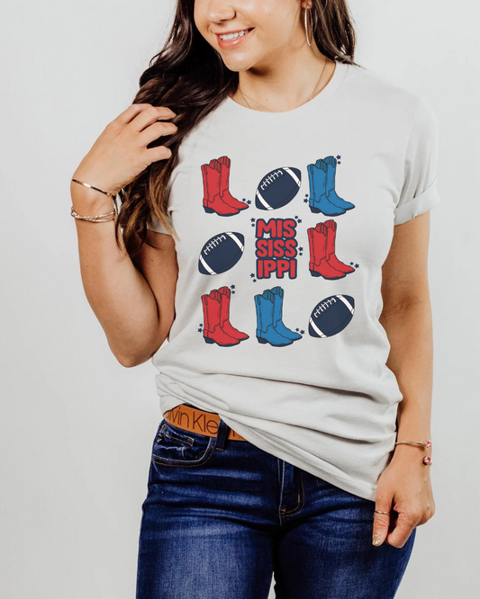 Mississippi Cowboy Boots Adult Tee