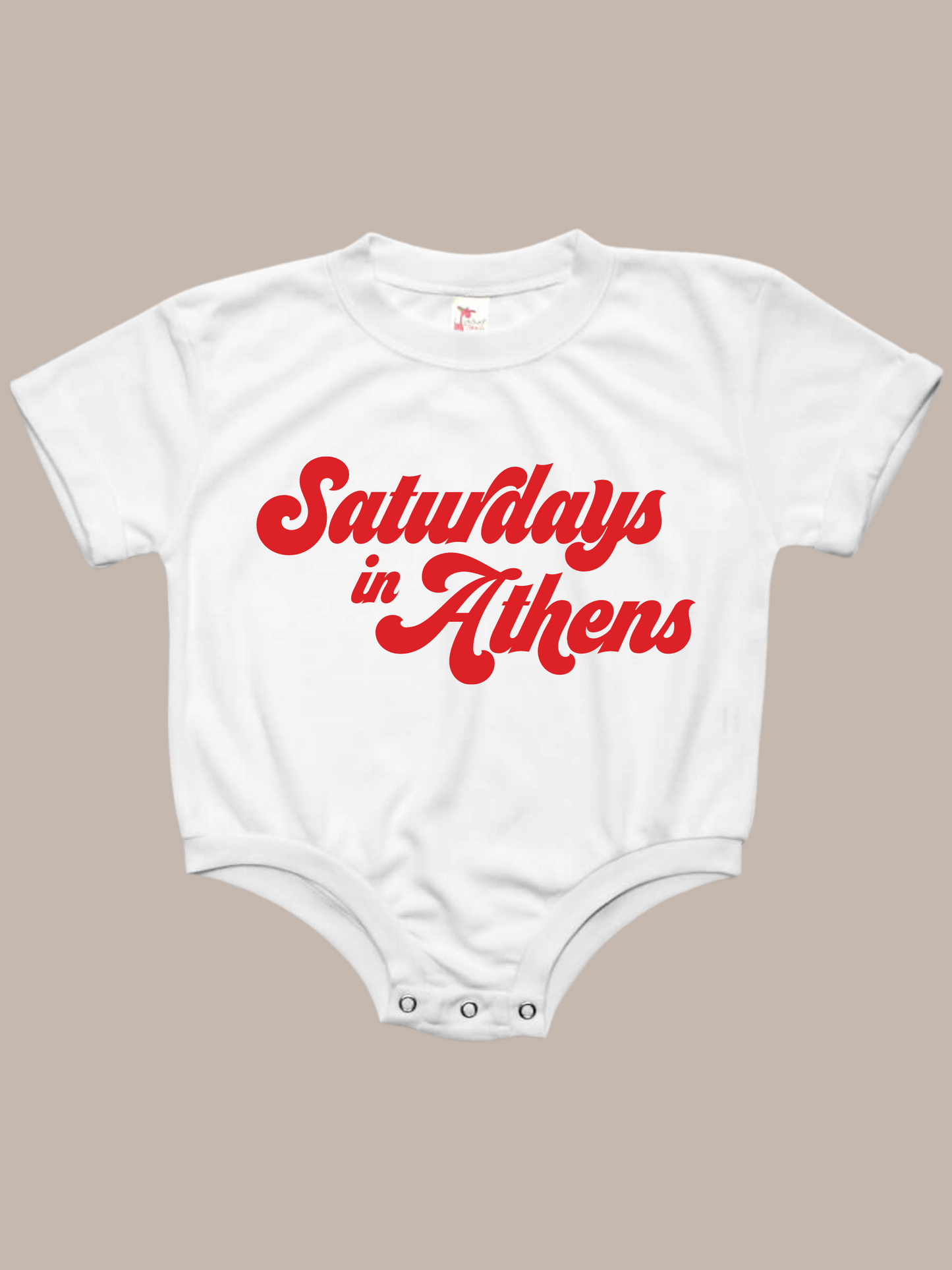 Saturday's In Athens Georgia Bubble Letters Baby Bubble Tee Shirt Romper