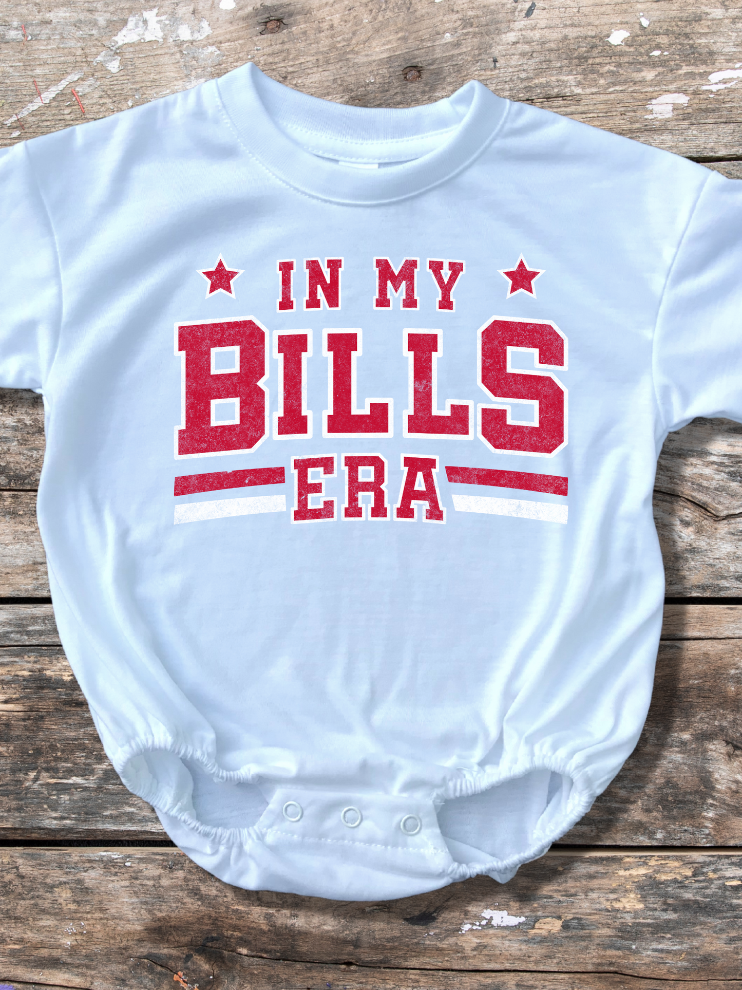 In My Bills Era Buffalo Bills Baby Bubble Romper
