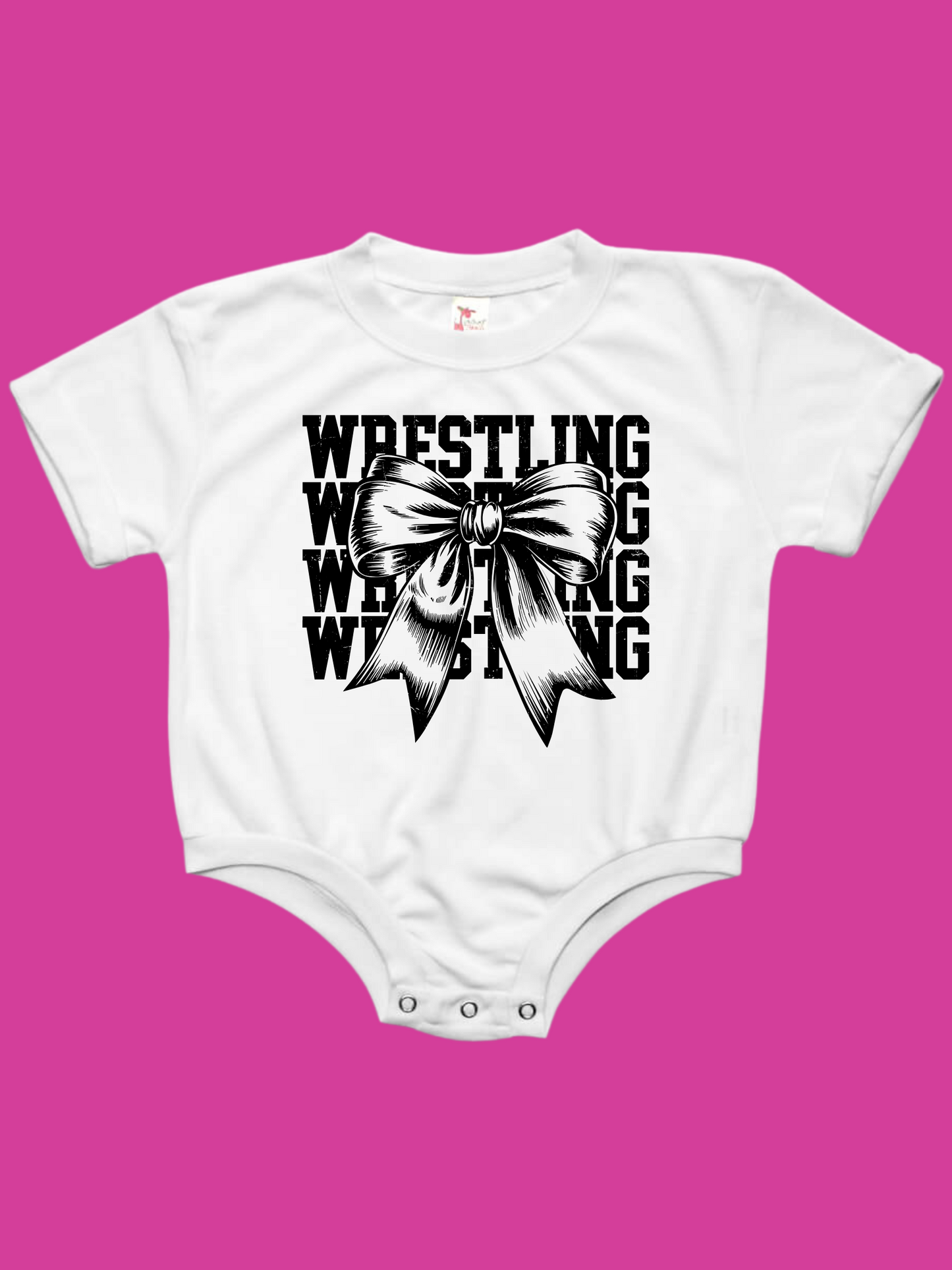 Wrestling Bow Baby Bubble Romper