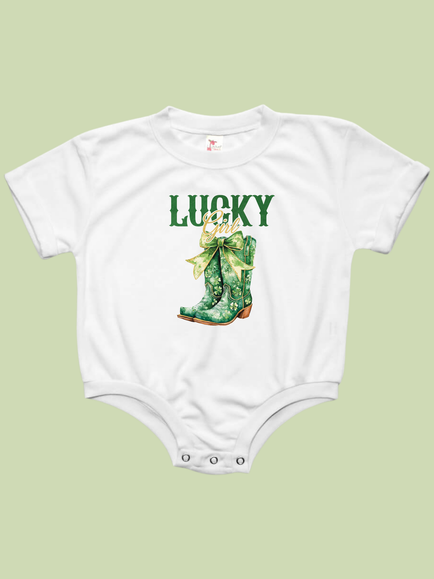Lucky Girl Boots Baby Bubble Romper