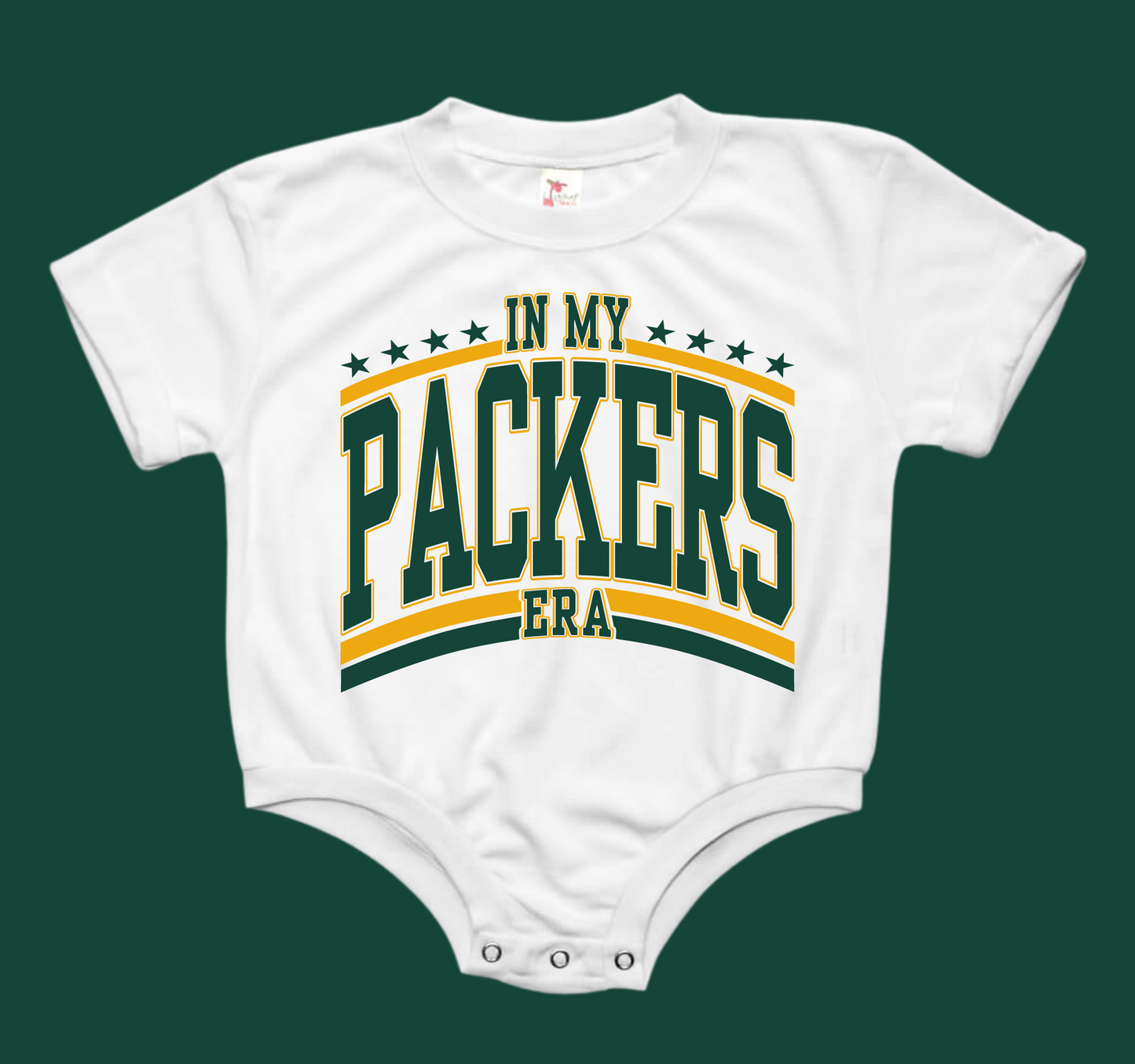 In My Packers Era NFL Baby Bubble Tee Shirt Romper