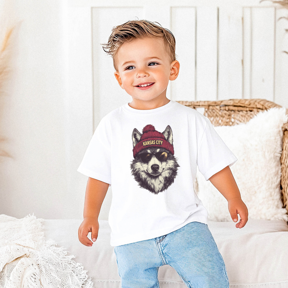 Kansas City Chiefs Wolf Beanie Toddler Graphic Tee