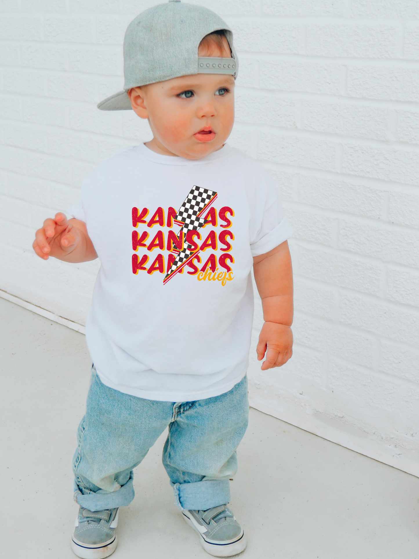 Kansas City Chiefs Lightning Bolt Toddler Graphic Tee