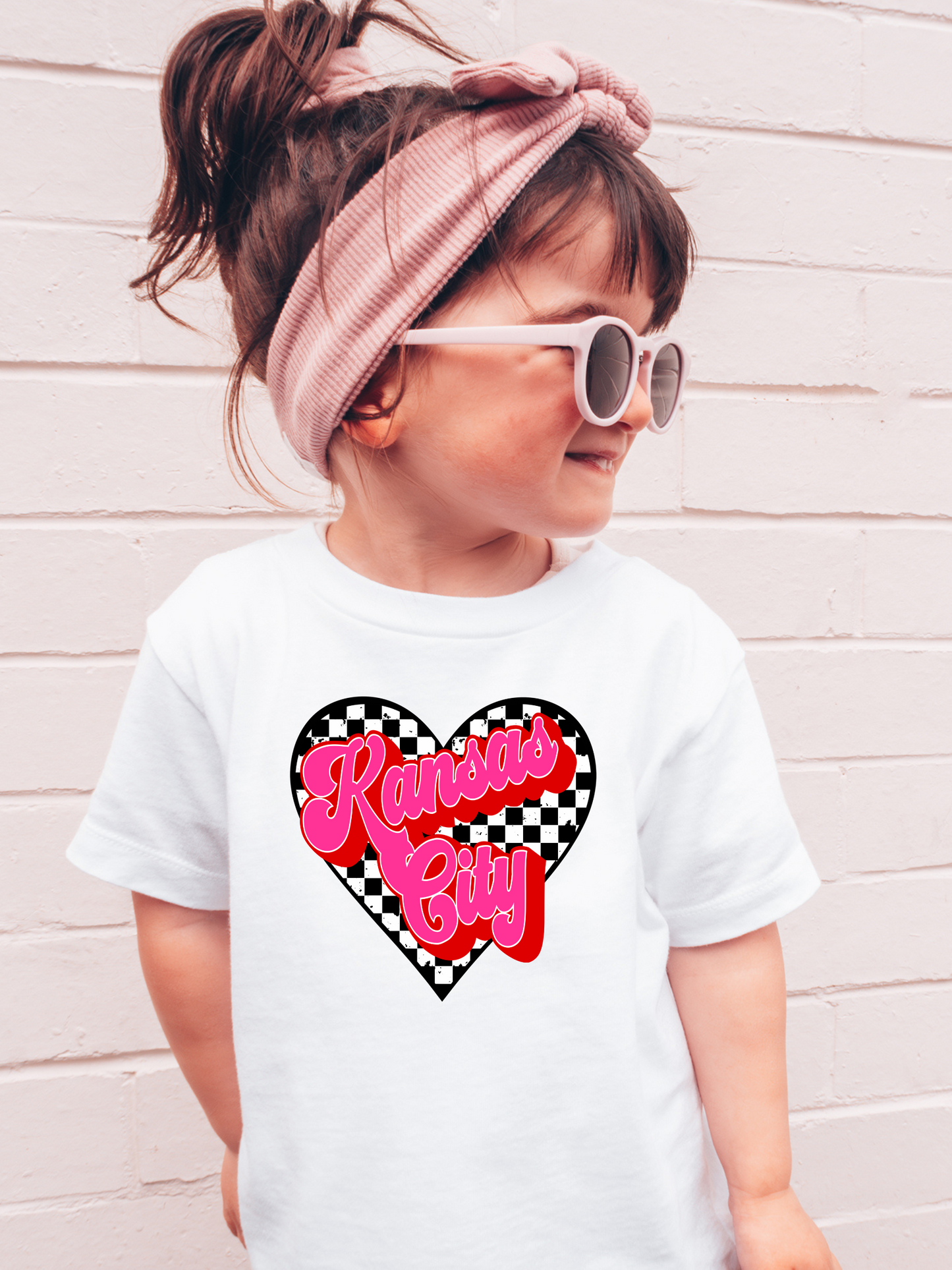 Kansas City Checkered Heart Toddler Graphic Tee