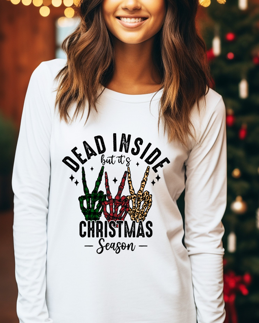 Dead Inside Christmas Adult Long Sleeve Tee