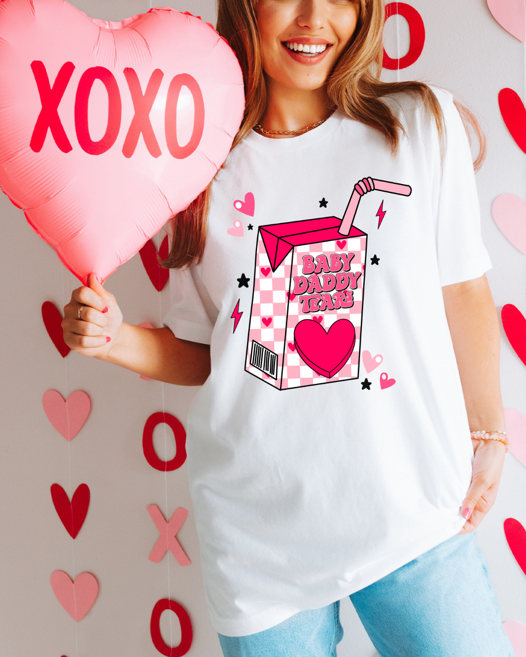 Baby Daddy Tears Juice Box Valentines Adult Tee