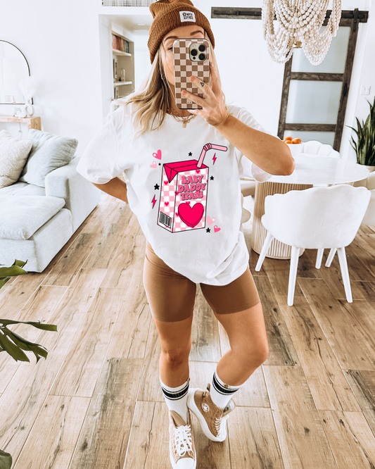 Baby Daddy Tears Juice Box Valentines Adult Tee