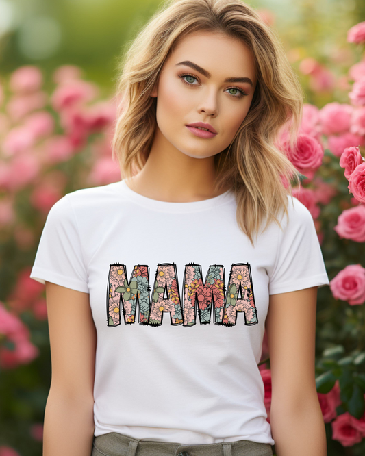 Floral MAMA Mothers Day Adult Tee