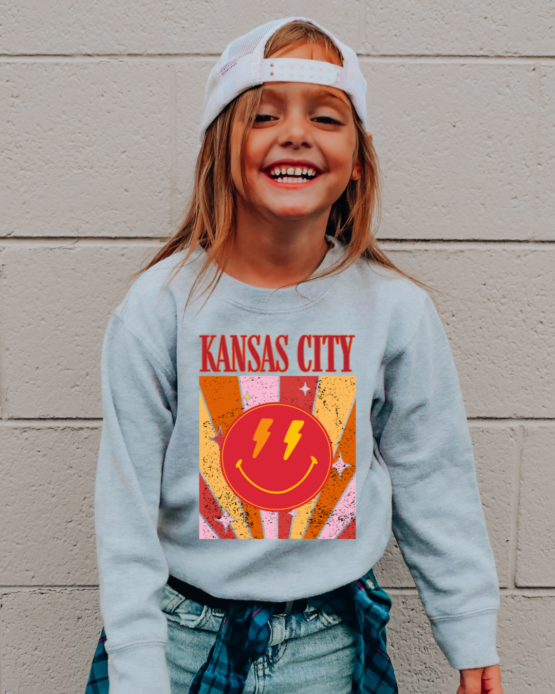 Kansas City Smily Chiefs Youth Graphic Sweatshirt