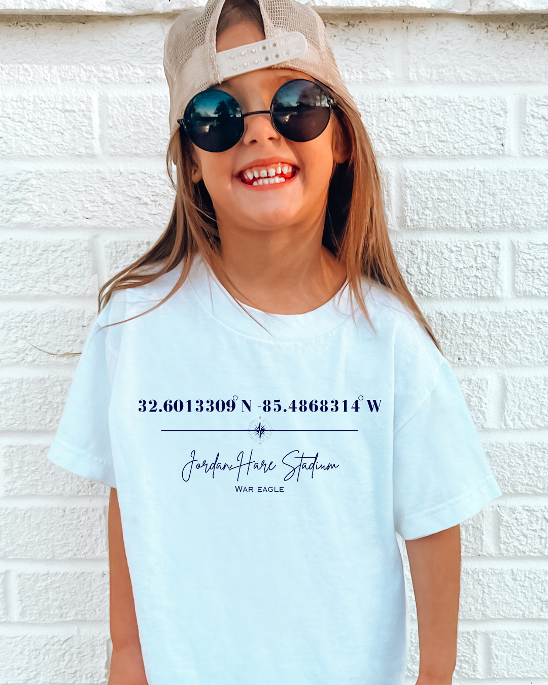 Jordan Hare Stadium Coordinates Auburn Youth Graphic Tee