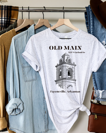 Black Old Main Adult Arkansas Tee