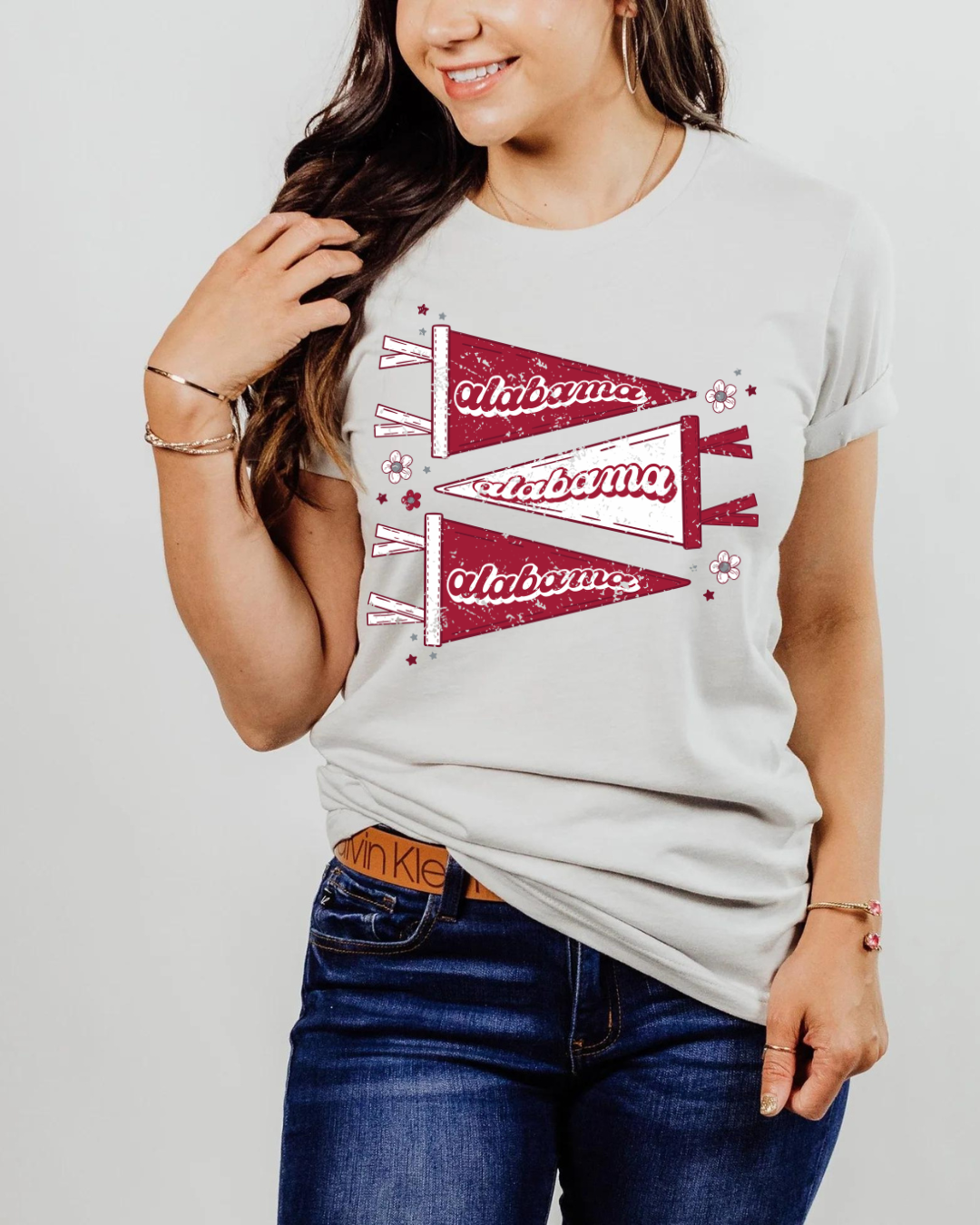 Alabama Pennants Distressed Adult Tee