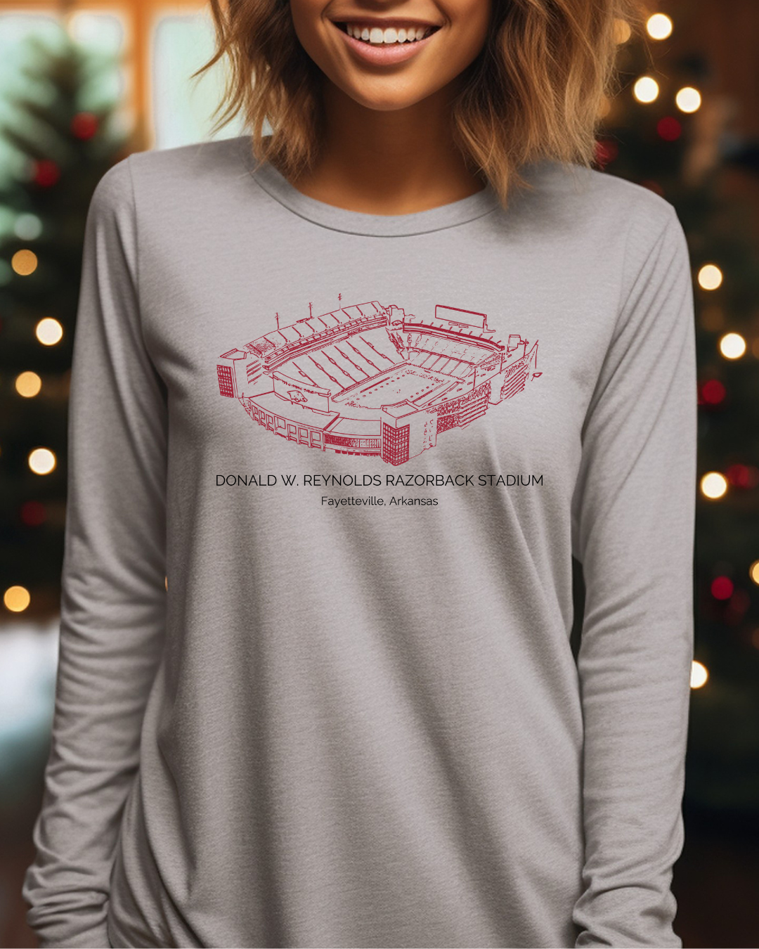 Donald W. Reynolds Razorback Football Stadium Adult Long Sleeve Tee