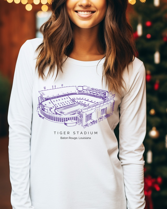 Tiger Stadium LSU Adult Long Sleeve Tee