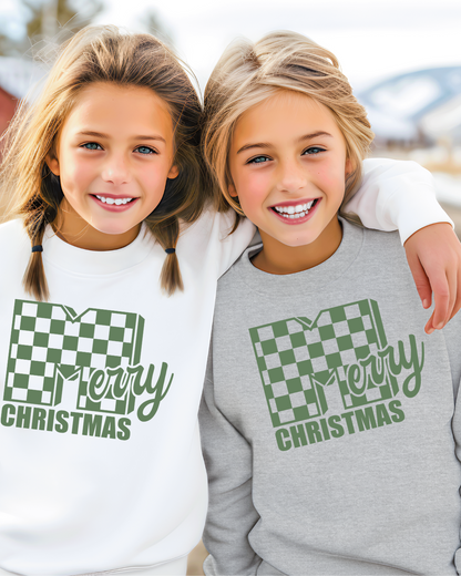 MTV Merry Christmas (Green) Youth Crewneck Pullover