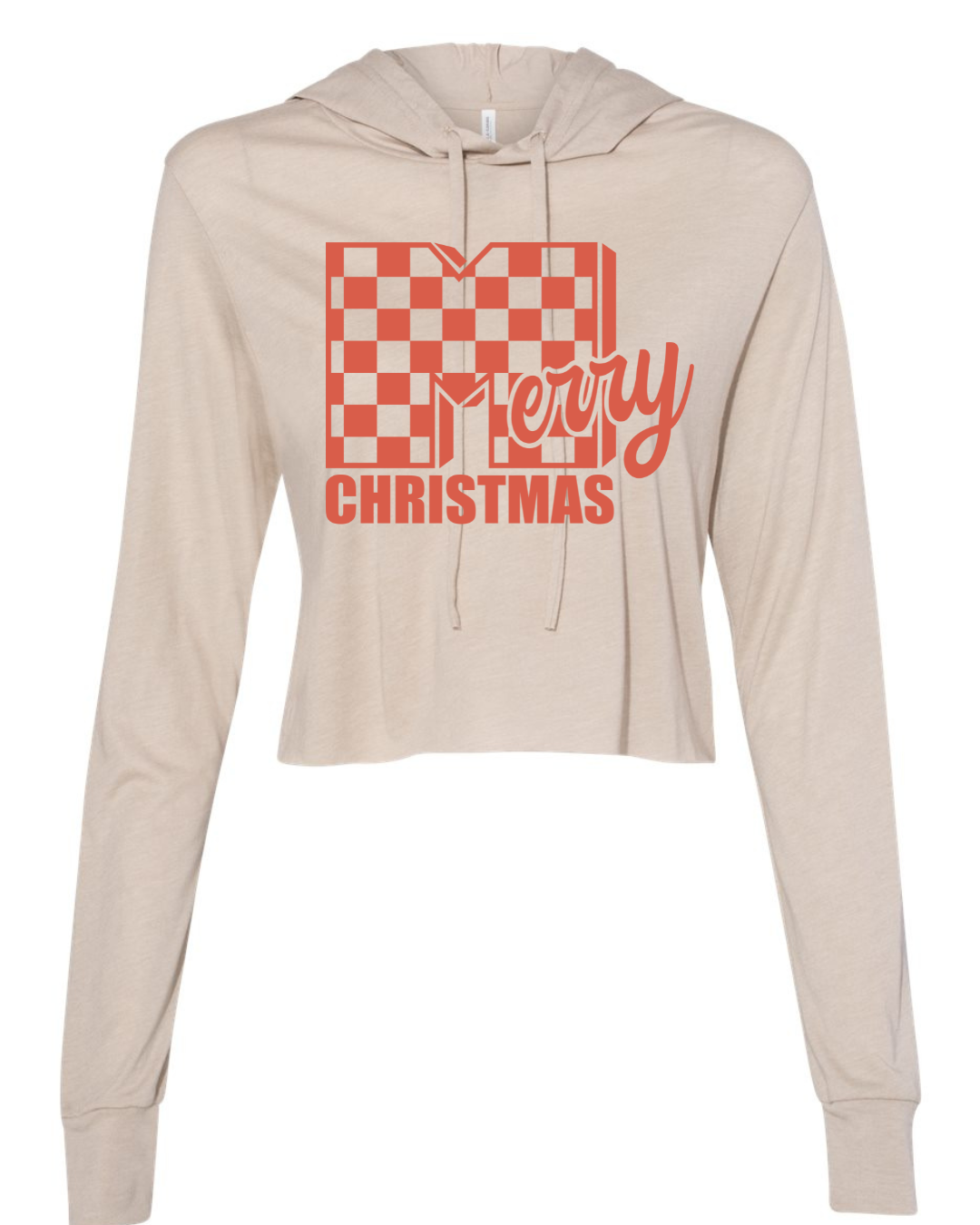 MTV Merry Christmas (Red) Cropped Hoodie