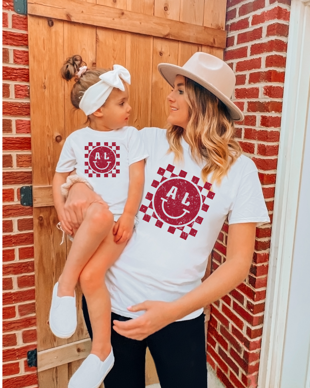 Alabama Checkered Smiley Adult Tee