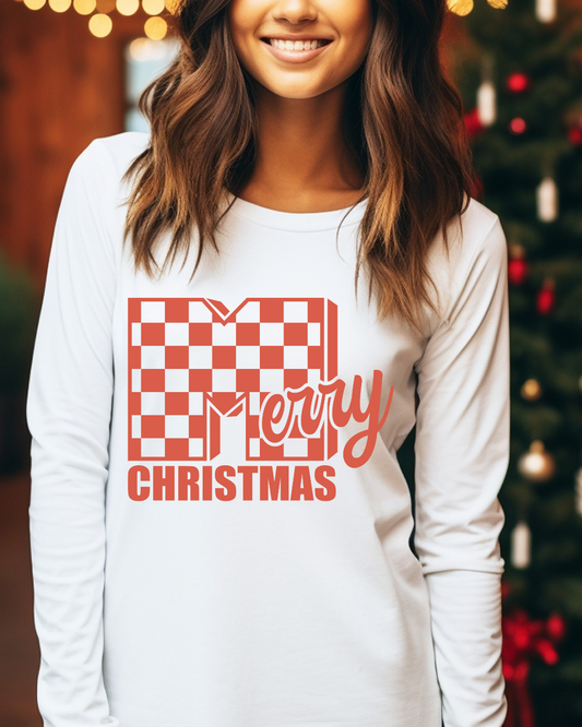 MTV Merry Christmas (Red) Adult Long Sleeve Tee