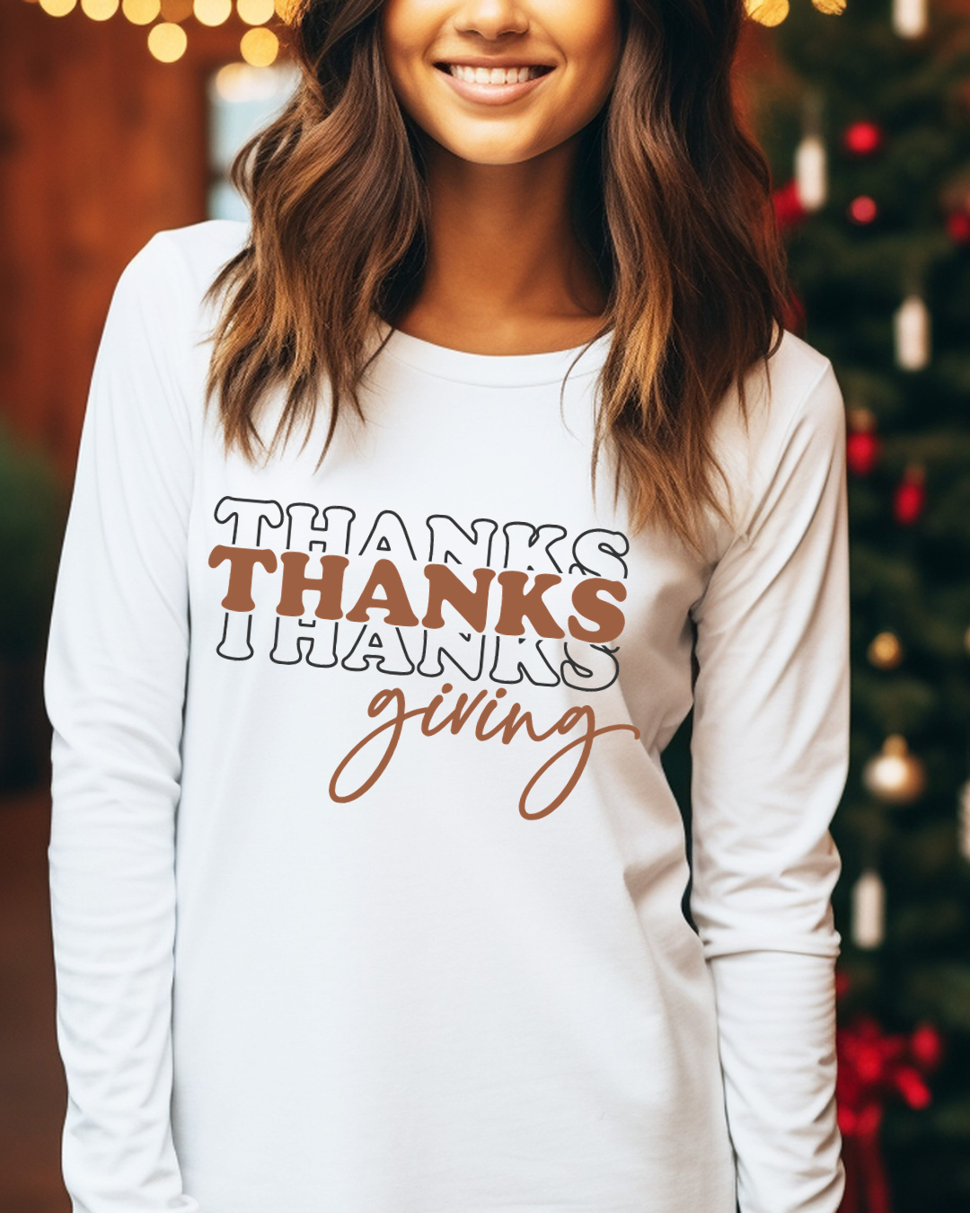 Thanks Thanks Thanks Giving Adult Long Sleeve Tee