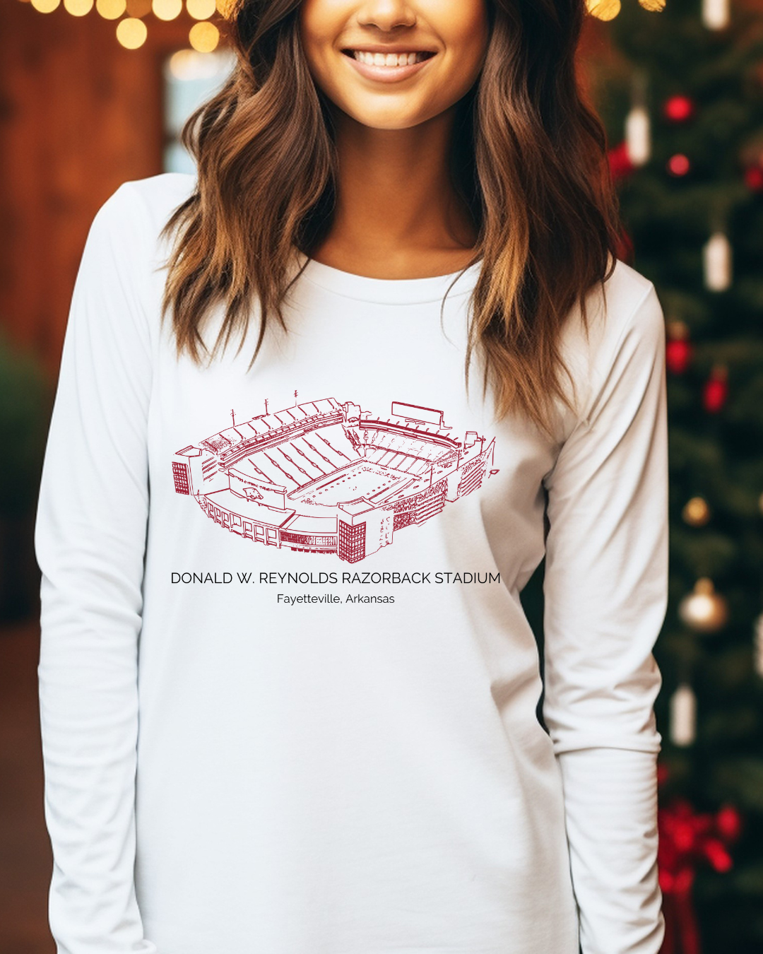 Donald W. Reynolds Razorback Football Stadium Adult Long Sleeve Tee