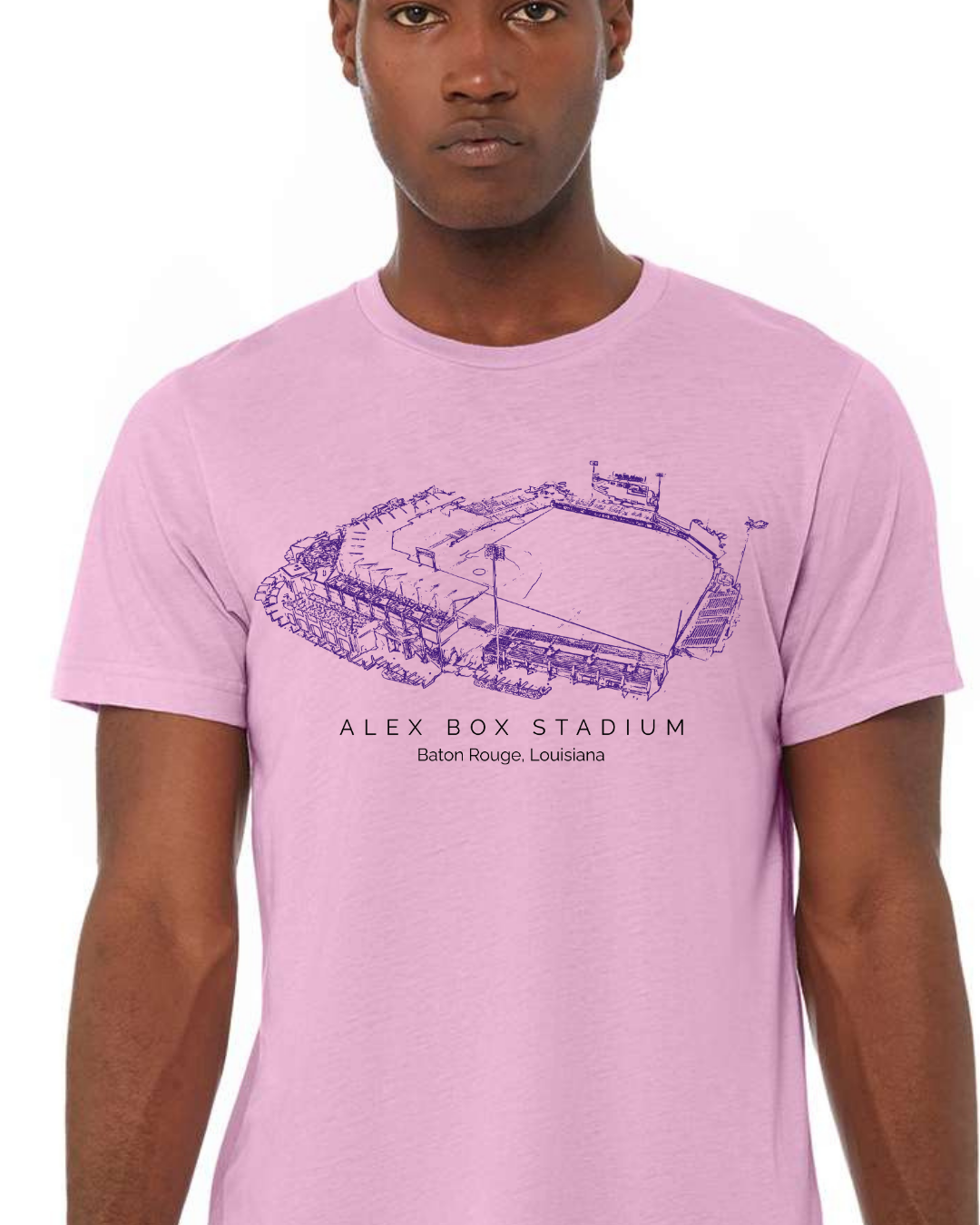 Alex Box Stadium Louisiana Adult Tee (Purple)