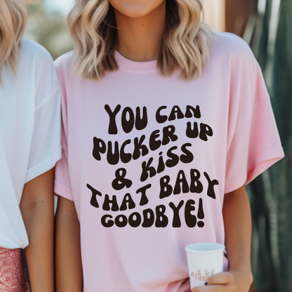 Pucker Up and Kiss that Baby Goodbye Tigers Louisiana Baseball Adult Tee (Black)