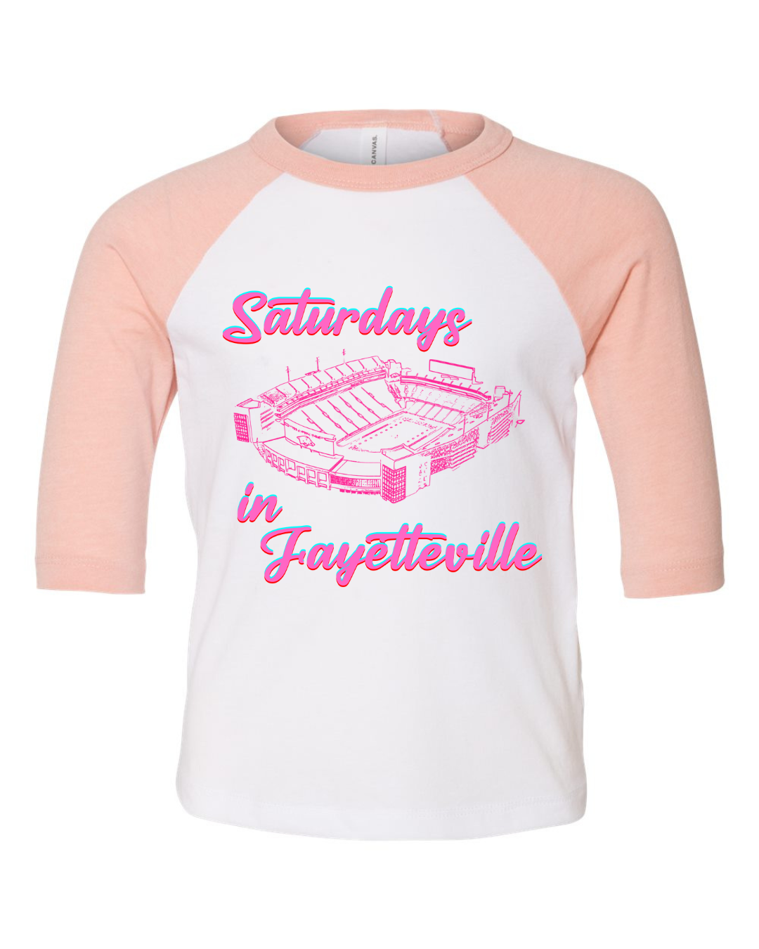 Saturdays in Fayetteville Three Quarter Sleeve Toddler Tee
