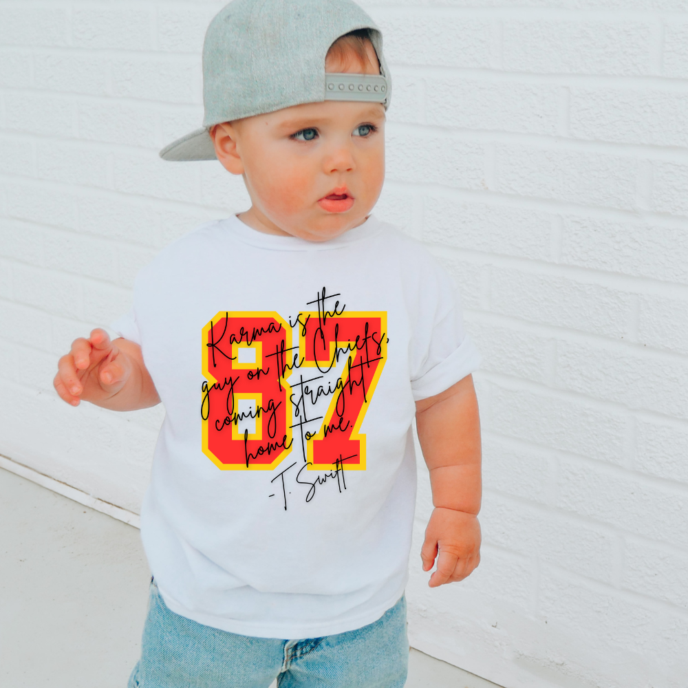 87 Karma Is The Guy On The Chiefs Toddler Tee