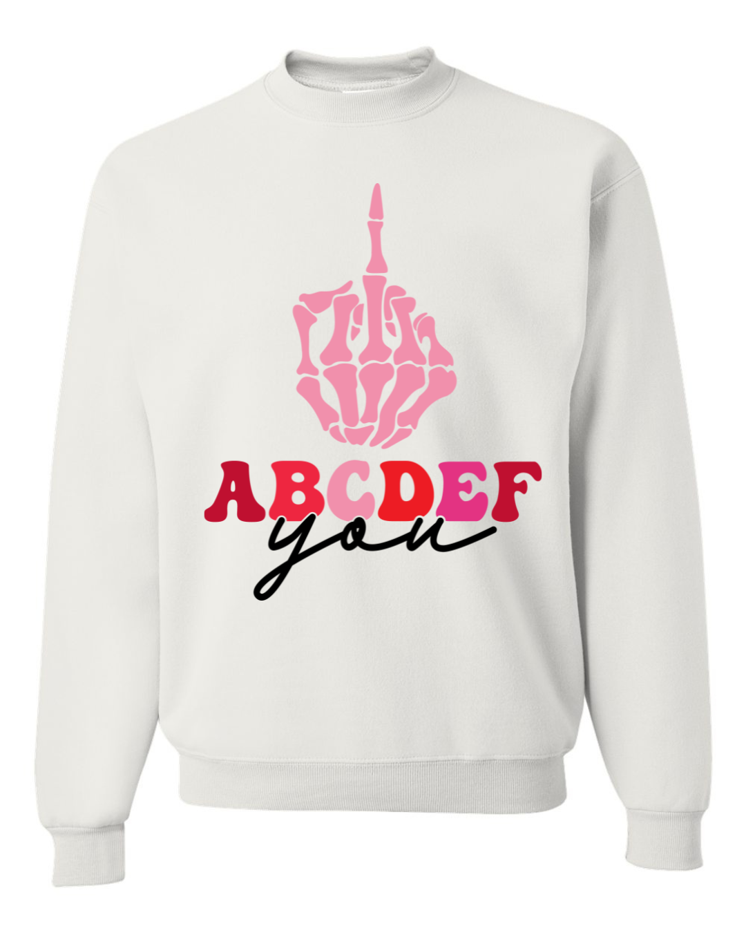 ABCDEF You Adult Graphic Crewneck Pullover