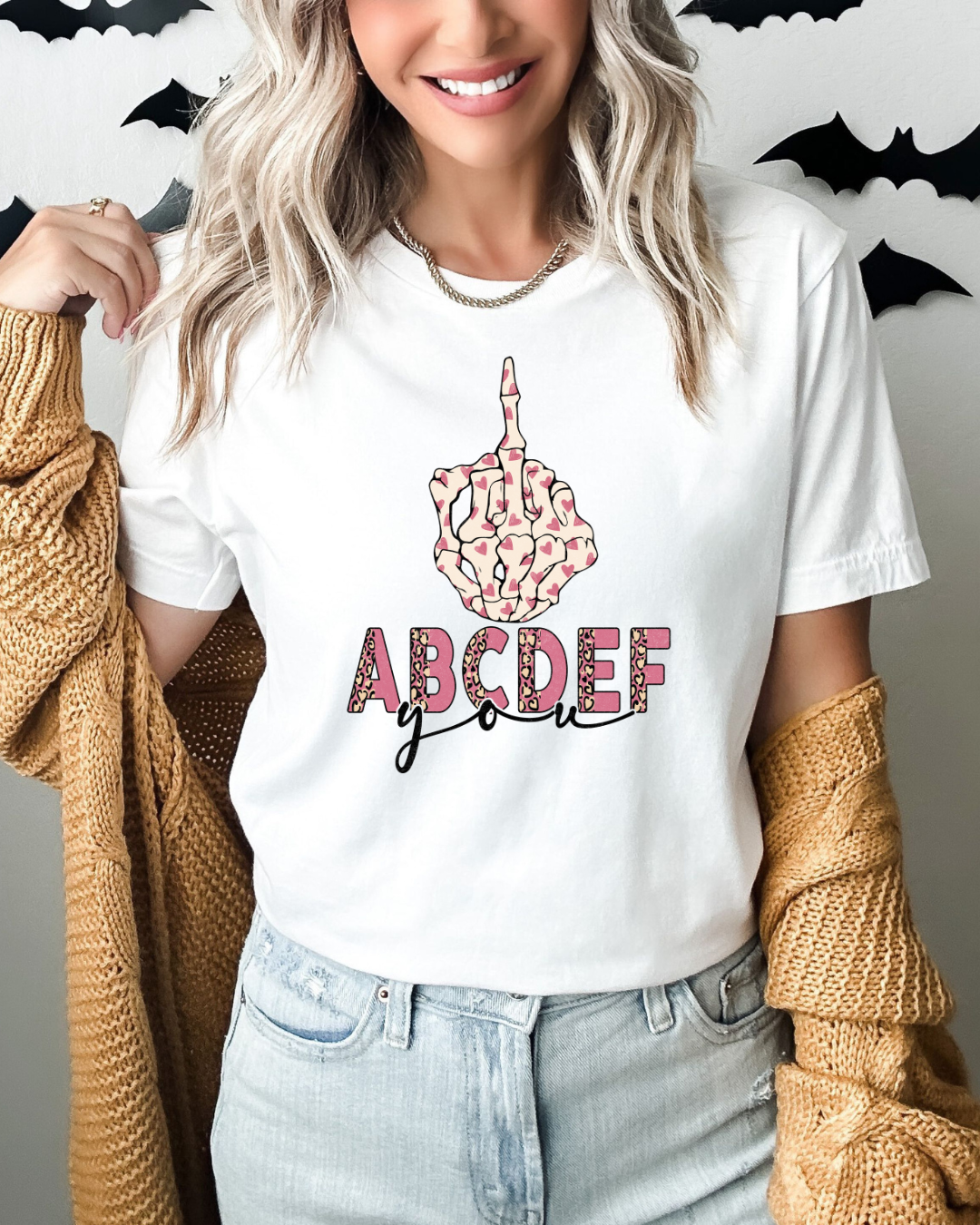 ABCDEF You Cheetah Print Adult T-Shirt