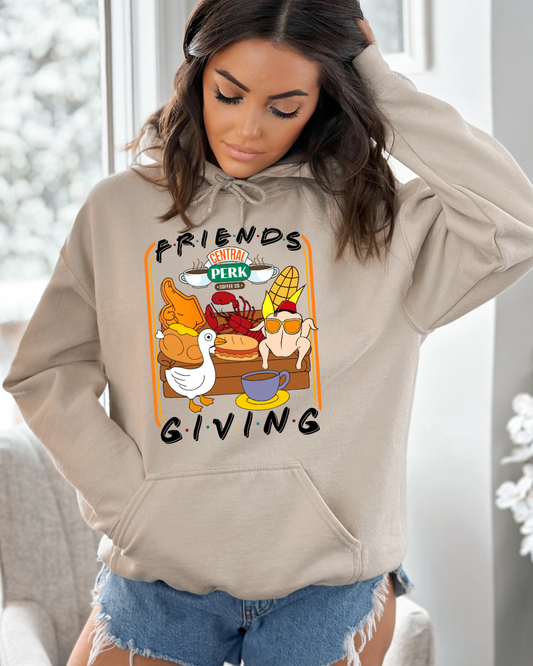 A Very Friends Thanksgiving Adult Graphic Hoodie