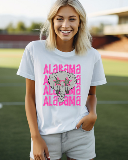 Pink Elephant Alabama Adult Tee