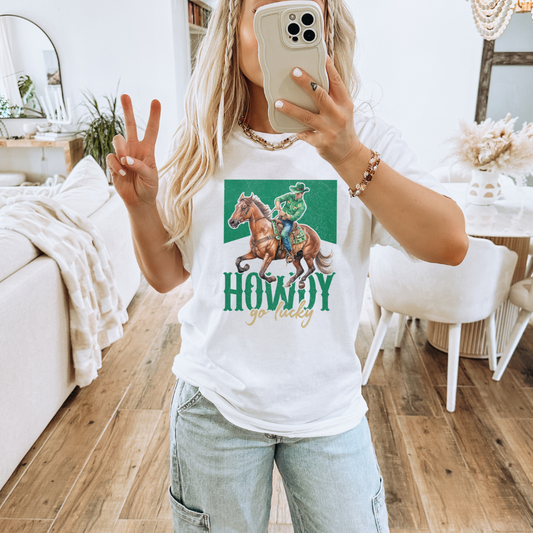 Howdy Go Lucky Cowboy Adult Graphic Tee