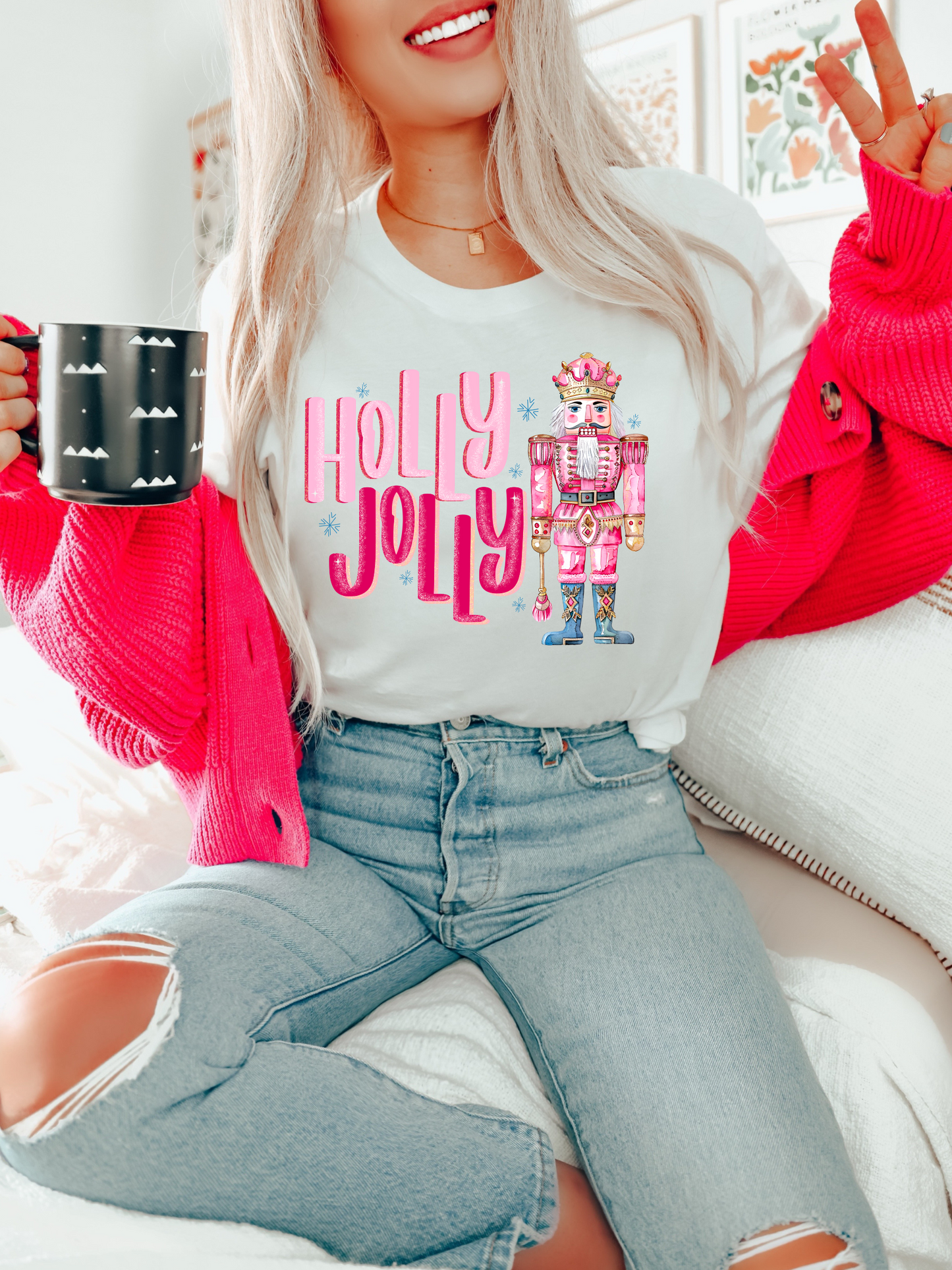 Holly Jolly Nutcracker Christmas Adult Graphic Tee