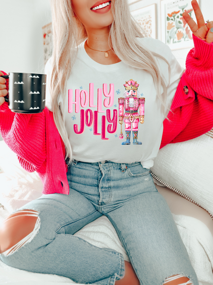 Holly Jolly Nutcracker Christmas Adult Graphic Tee
