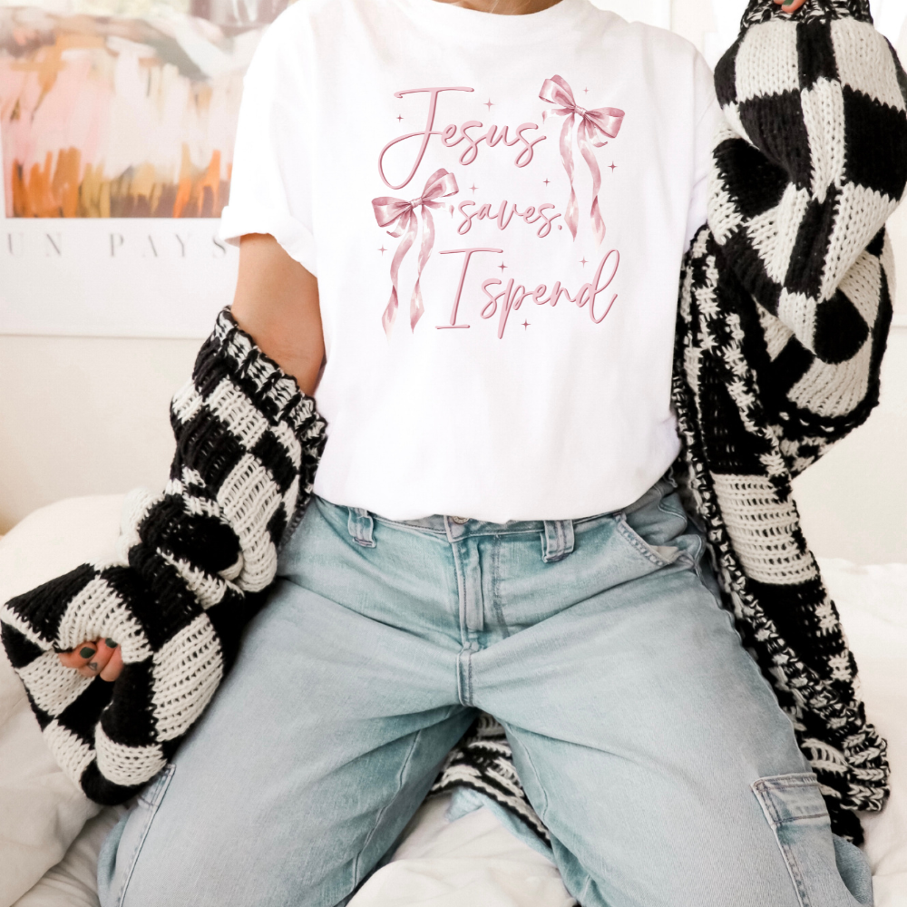Jesus Saves I Spend Christian Adult Graphic Tee