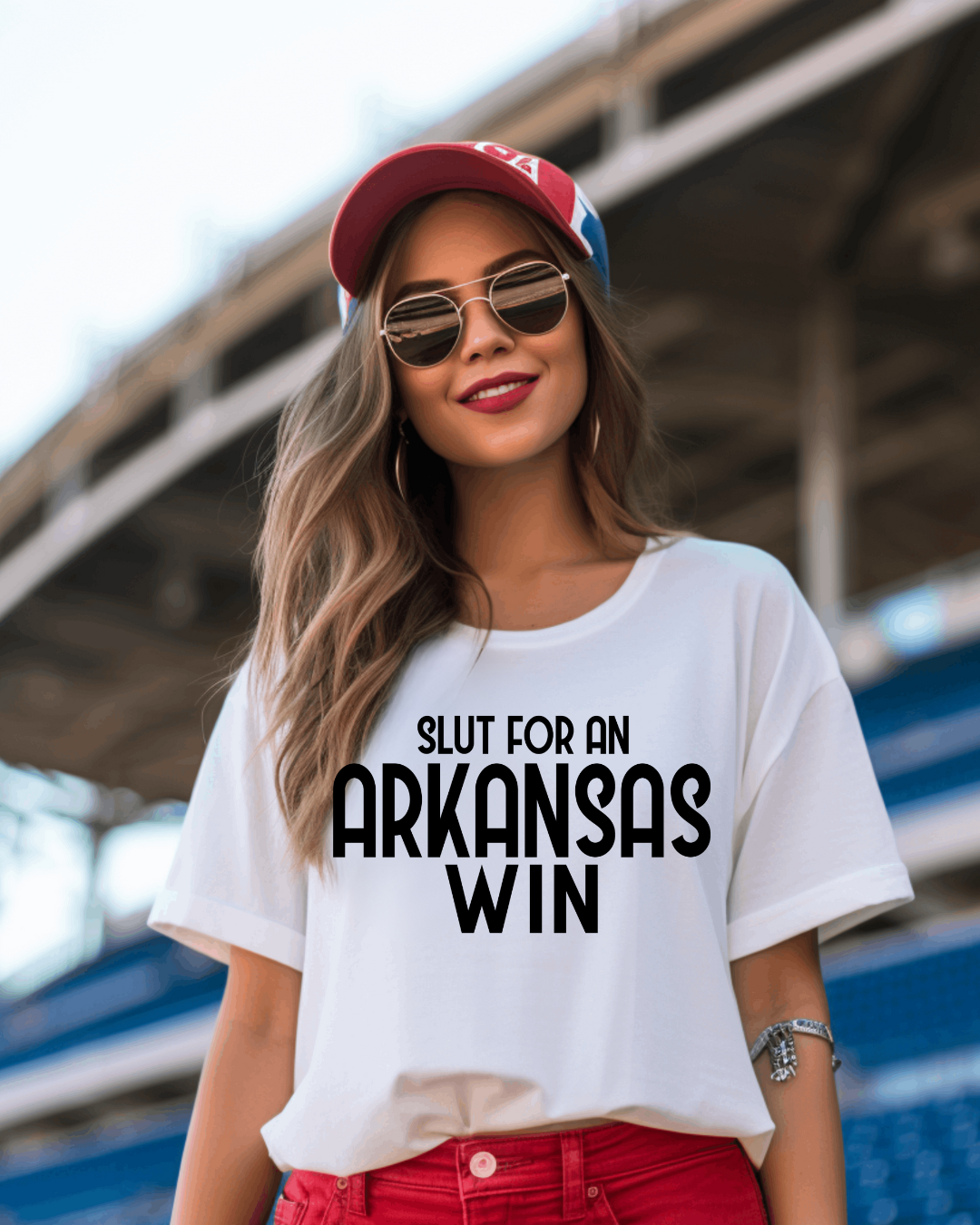 Slut For An Arkansas Win Adult Tee (BLACK)