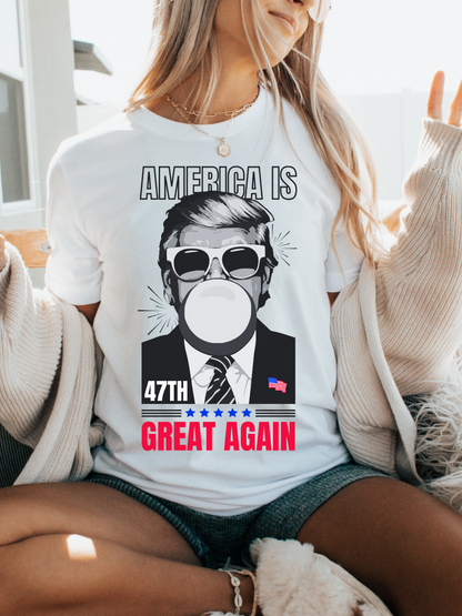 America Is Great Again Bubble Trump Adult Graphic Tee