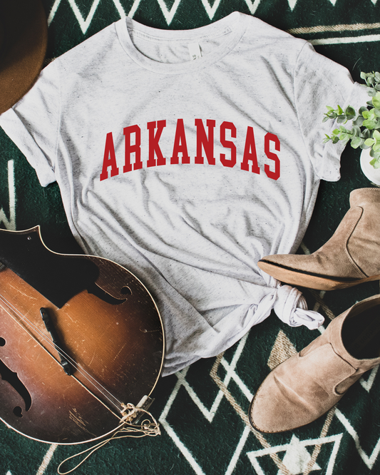 Collegiate Arkansas Adult Tee (Red)