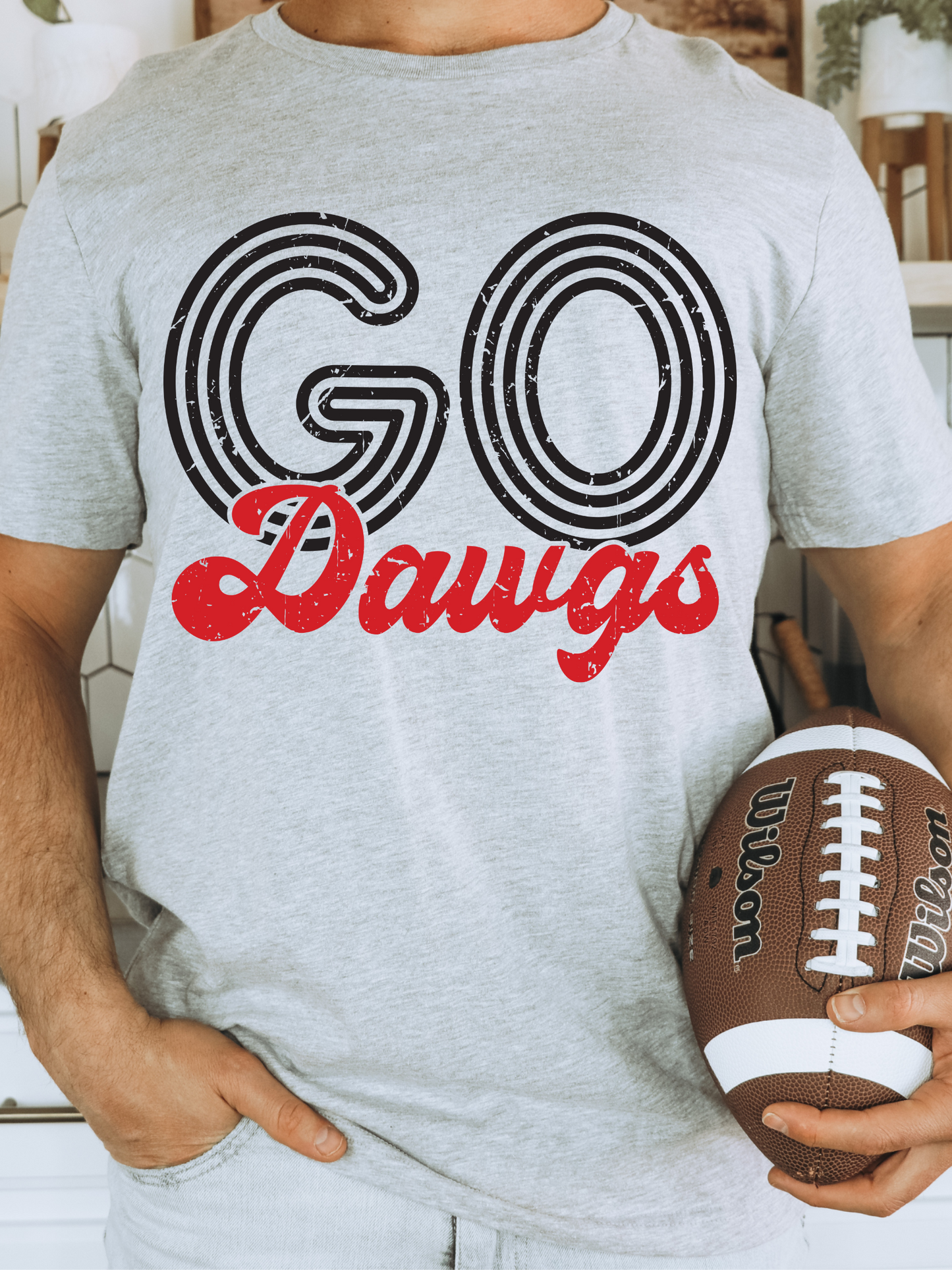 Go Dawgs Distressed Georgia Adult Graphic Tee