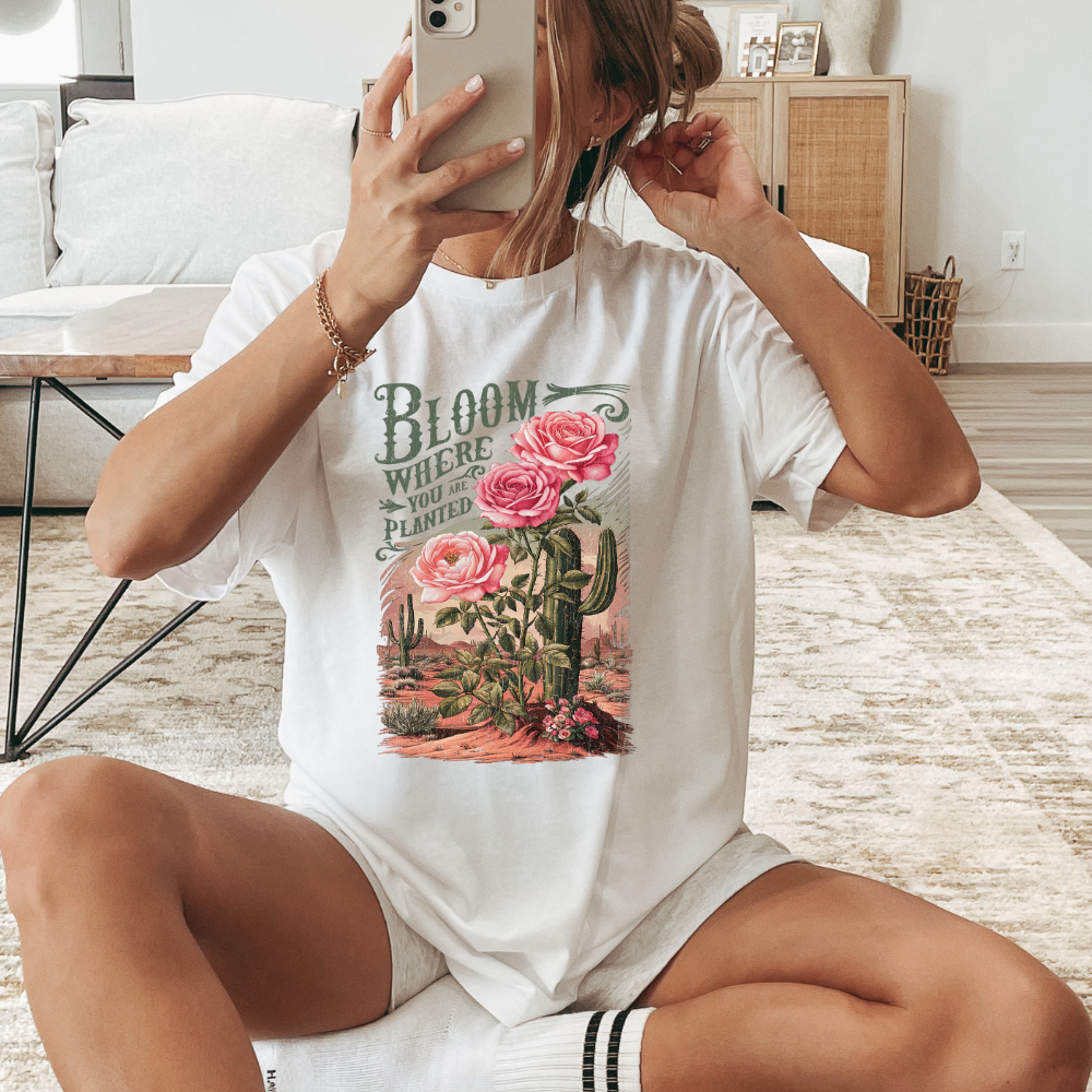 Bloom Where You Are Planted Spring Adult Graphic Tee
