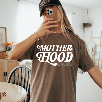 Motherhood Rocks Us Adult Graphic Tee