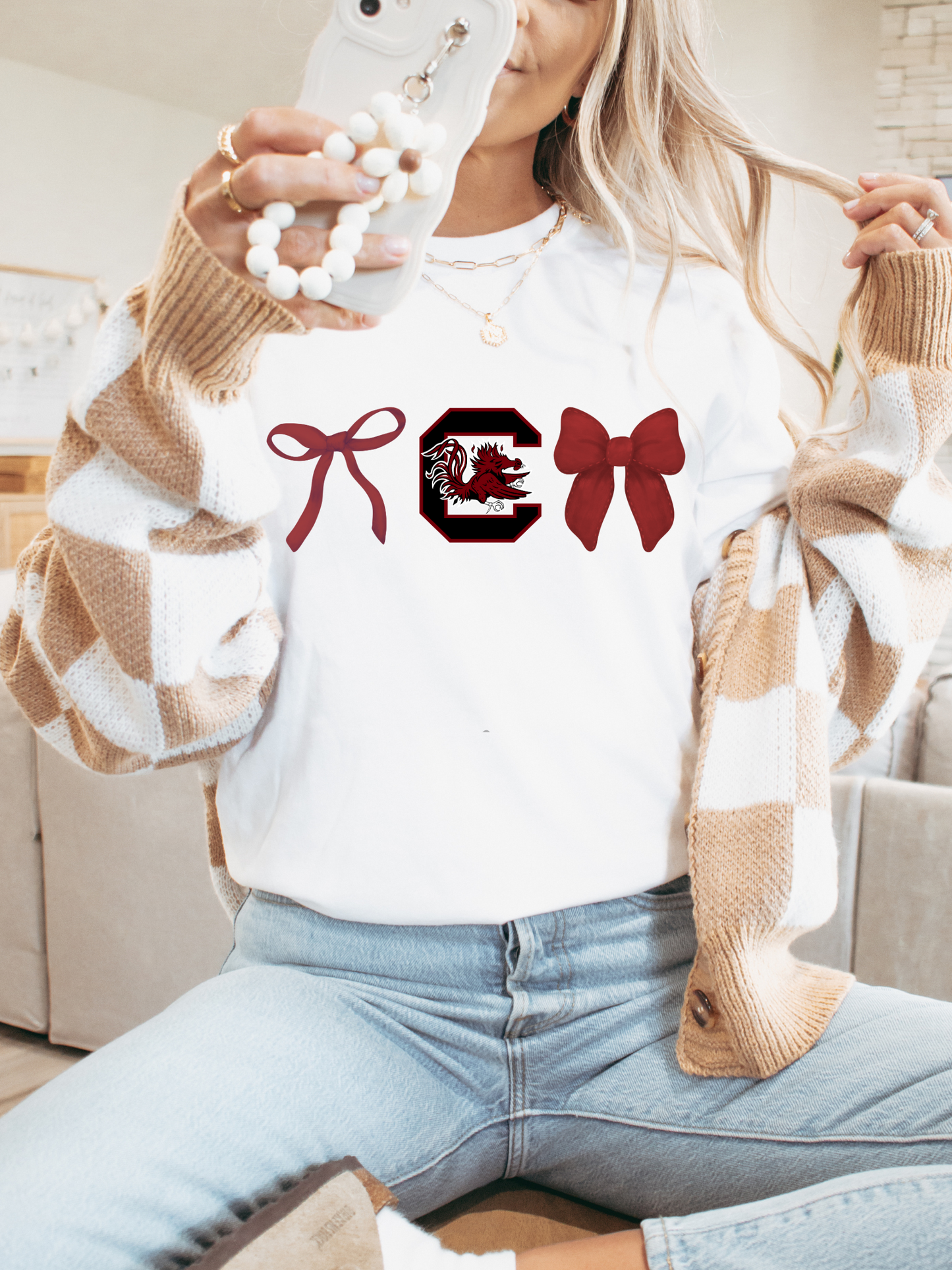 South Carolina Gamecock Bows Adult Graphic Tee