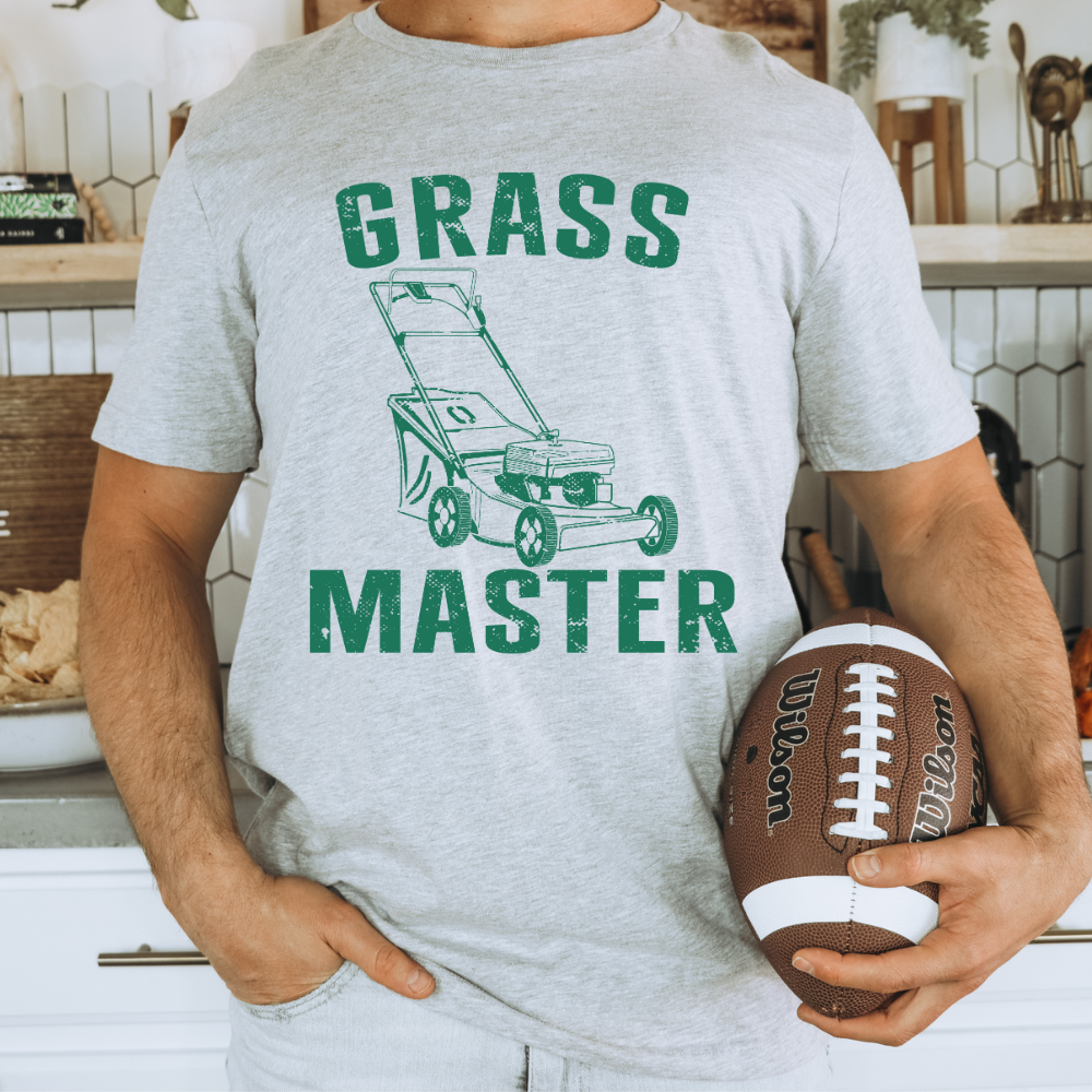 Grass Master Dad Adult Graphic Tee